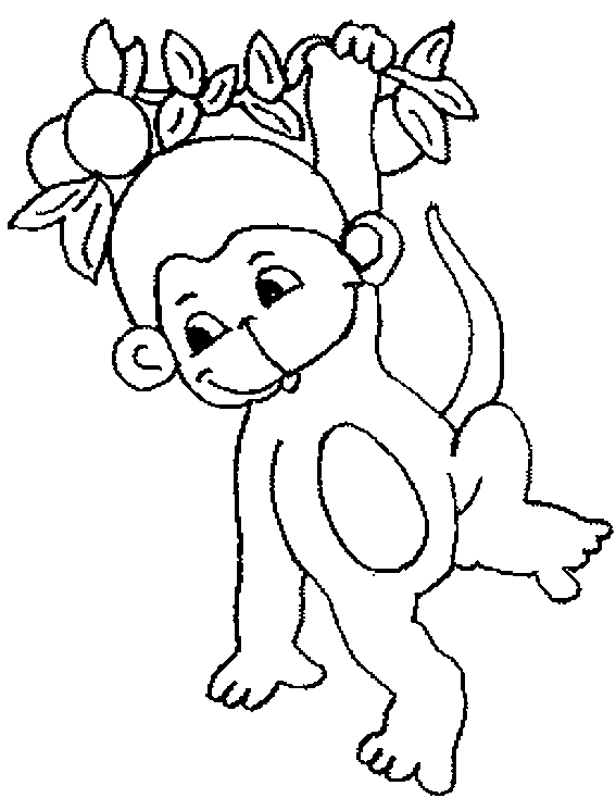 lindo dibujo de mono para niños