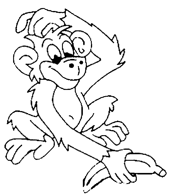 mono comiendo banana para colorear